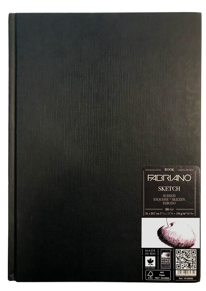 CUADERNO FABRIANO SKETCHBOOK A4, libro cosido lado largo Heyco SA